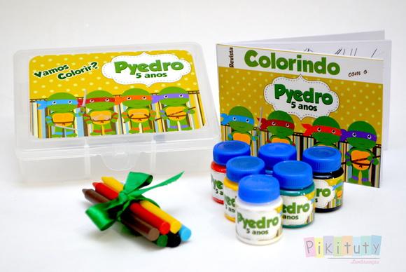 Kit colorir na Caixa - Tartarugas Ninjas