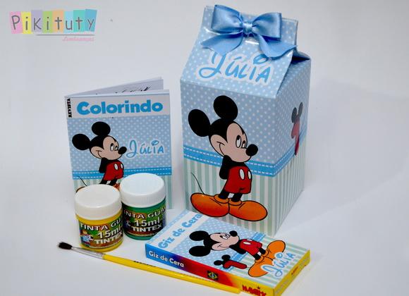 Kit Colorir na Caixa de Leite Mickey