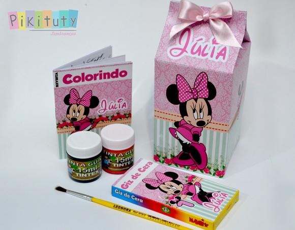 Kit Colorir na Caixa de Leite Minnie