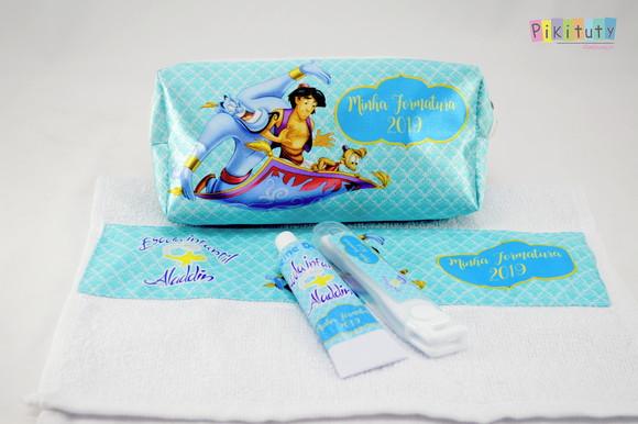 Kit Dental + Necessaire + Toalha Aladdin
