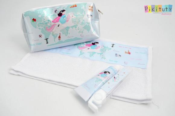 Kit Dental + Necessaire + Toalha Viagem