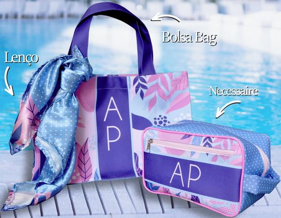 Kit Dia das mães: Bag + lenço + necessaire grande