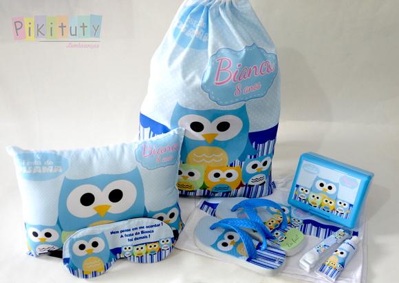 Kit Festa do Pijama + Kit higiene Coruja