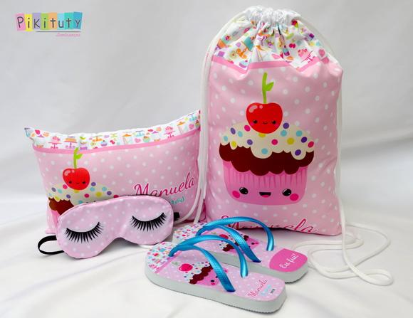 Kit Festa do Pijama + Mochila Cupcake