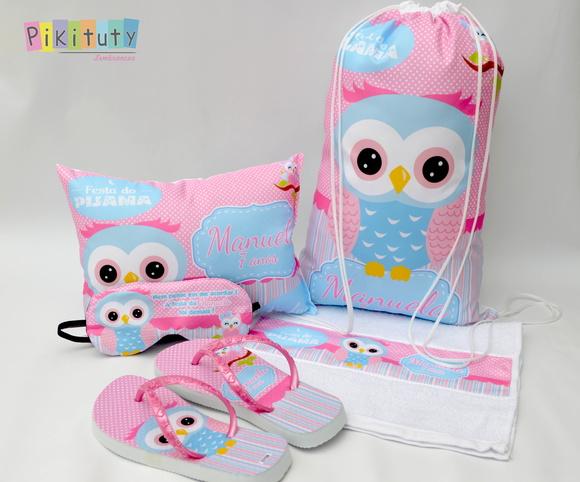 Kit Festa do Pijama + Toalhinha Coruja