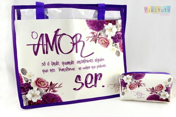 Kit Madrinha - Bolsa de praia + necessaire