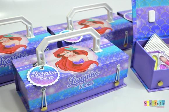 Kit Maquiagem - Maleta em Cartonagem - a Pequena Sereia