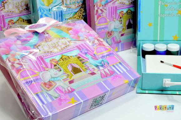 Kit Pintura com Maleta em Cartonagem - Circo Rosa