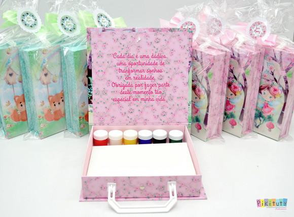 Kit Pintura com Maleta em Cartonagem - Jardim das Fadas