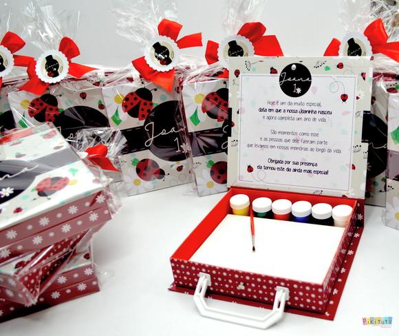 Kit pintura com maleta em cartonagem - Joaninha