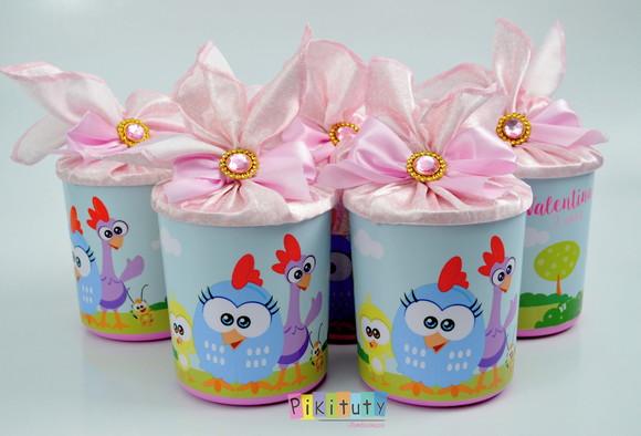 Lata Centro de Mesa Galinha Pintadinha