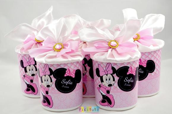 Lata Centro de Mesa Minnie Rosa