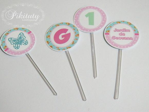 Mini Toppers para docinhos - Jardim