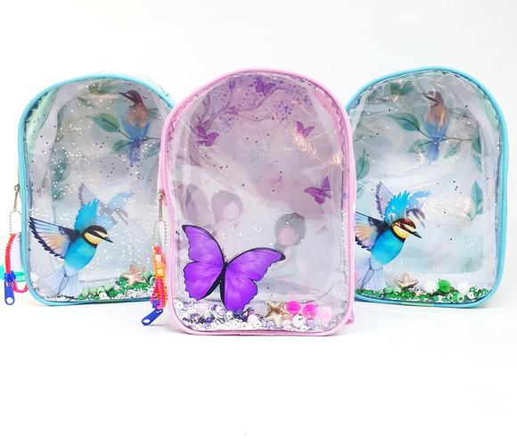 Mochila Aquário Luxo - Borboleta e Pássaro