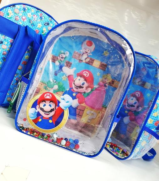 Mochila Aquário Grande Luxo - Super Mario Bross