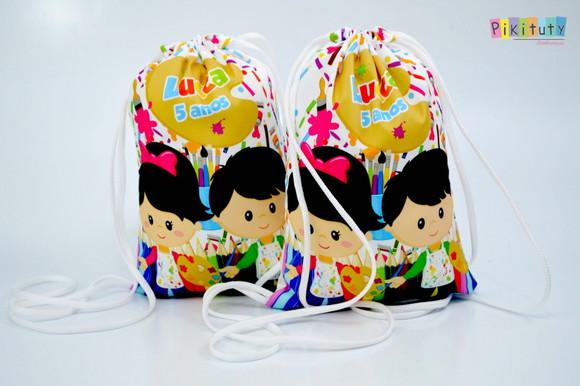 Mochila de Tecido Pintando o 7