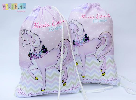 Mochila de Tecido Unicórnio