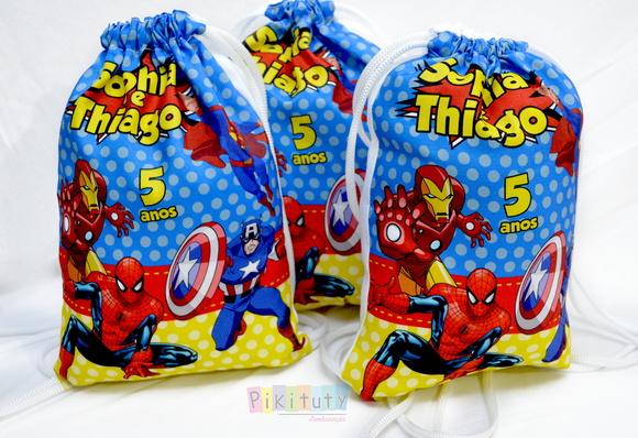Mochila de Tecido Vingadores e Heróis