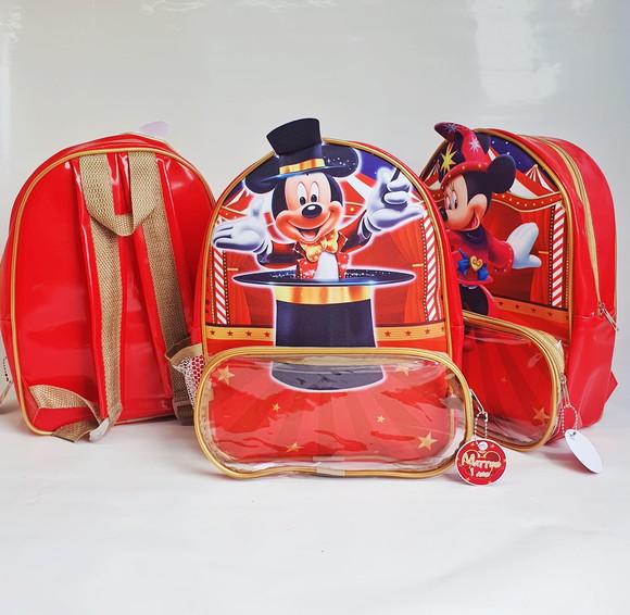 Mochila em Verniz com Aplique 3d - Circo do Mickey e Minnie