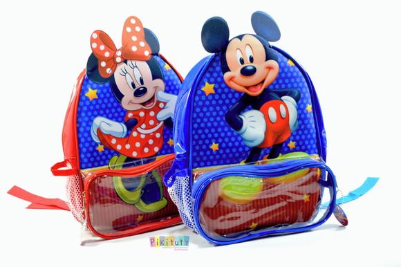 Mochila em Verniz com Aplique 3d - Mickey e Minnie