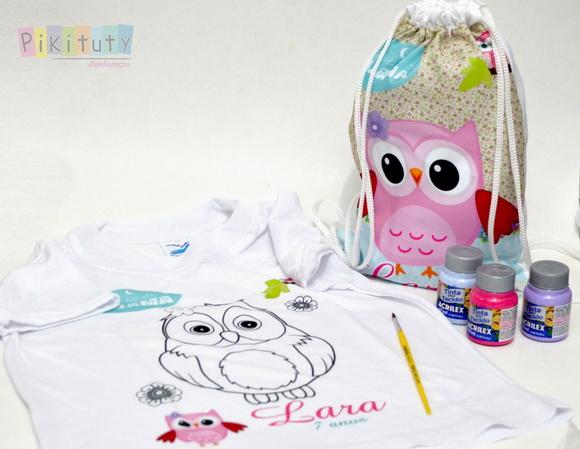 Novidade! Kit camiseta para colorir