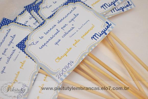 Plaquinha 10x7 cm com palito