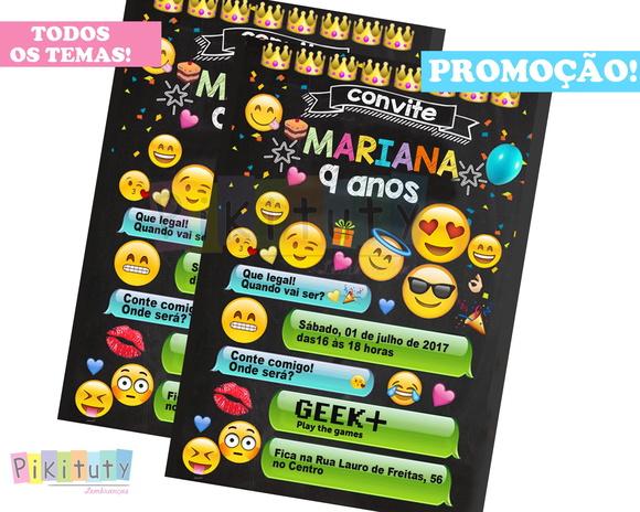 Promoção! Convite 10x7 - Emojis