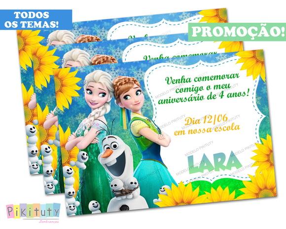 Promoção! Convite 10x7 - Frozen Fever