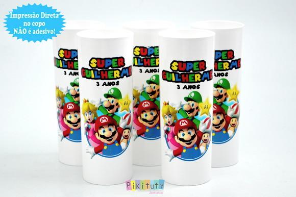 Promoção! 20 Copos Long Drink - Super Mario