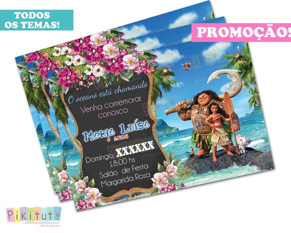Promoção! Convite 10x7 - Moana