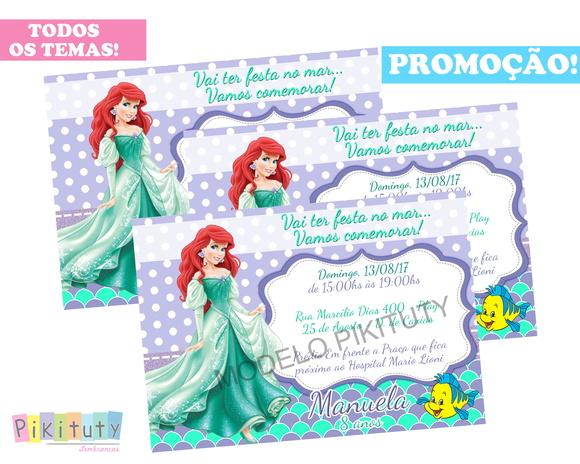 Promoção! Convite 10x7 A pequena Sereia