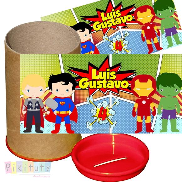 Rótulo para cofre Super Heróis