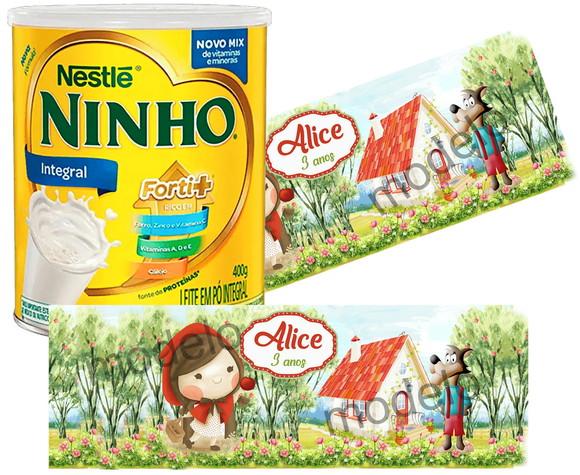 Rótulo para lata ninho - Chapeuzinho Vermelho
