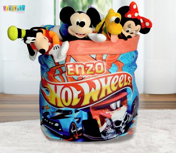 Saco/cesto Organizador de Brinquedos - Hot Wheels