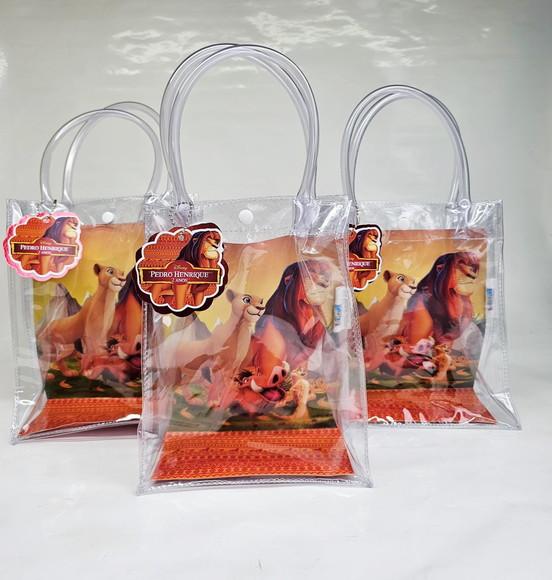 Sacola Cristal com Tag Dupla - Rei Leão