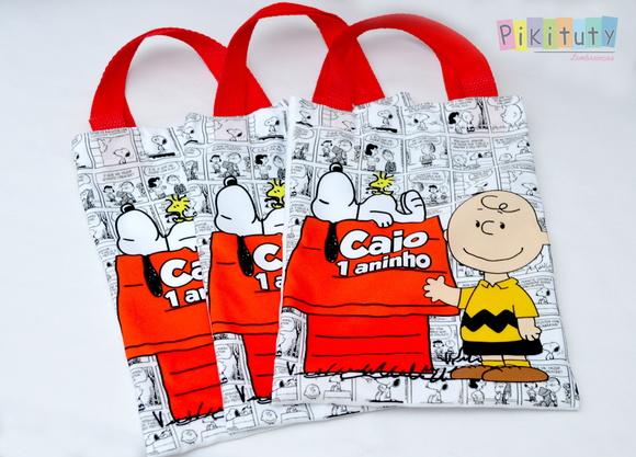 Sacola de tecido Snoopy