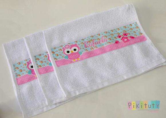 Toalhinha personalizada - Corujas