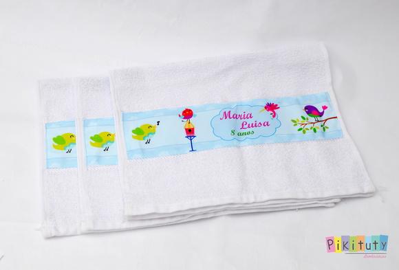 Toalhinha personalizada - Passarinhos