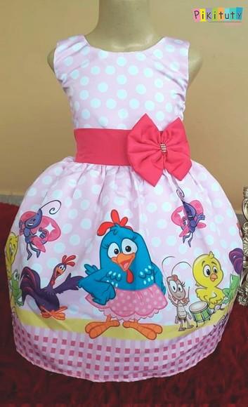 Vestido Infantil Galinha Pintadinha