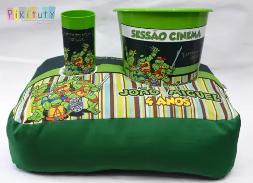 10 Almofadas Porta Pipoca - Tartarugas Ninjas
