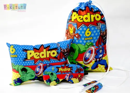 10 Kits Festa do Pijama + Kit Higiene Vingadores