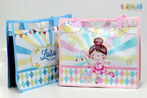 20 Bolsas de Praia Circo Vintage Rosa