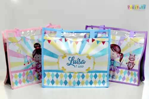 20 Bolsas de Praia Circo Vintage Rosa