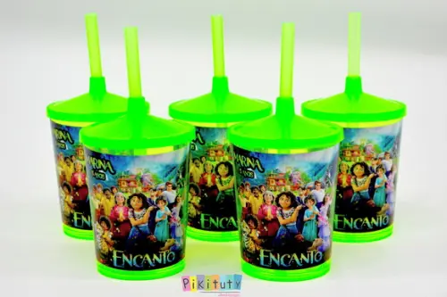 20 Copos c/ Canudo - Encanto Disney