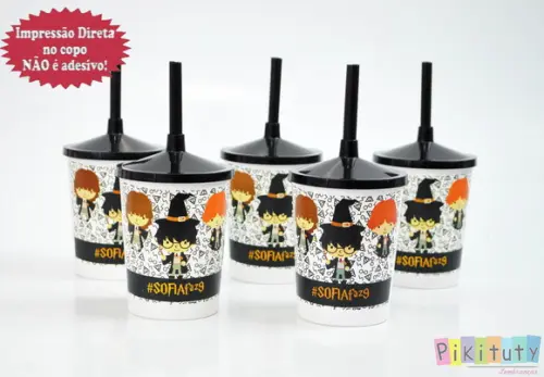 20 Copos c/ Canudo - Harry Potter