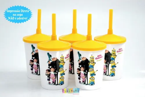 20 Copos c/ Canudo - Minions