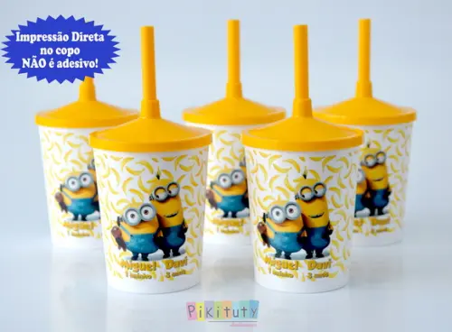20 Copos c/ Canudo - Minions