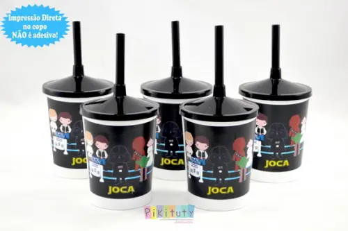 20 Copos c/ Canudo - Star Wars