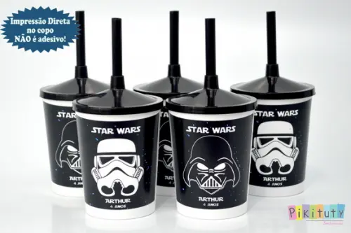 20 Copos c/ Canudo - Star Wars