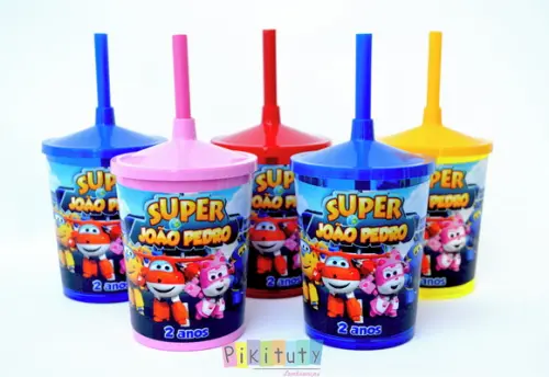 20 Copos c/ Canudo - Super Wings